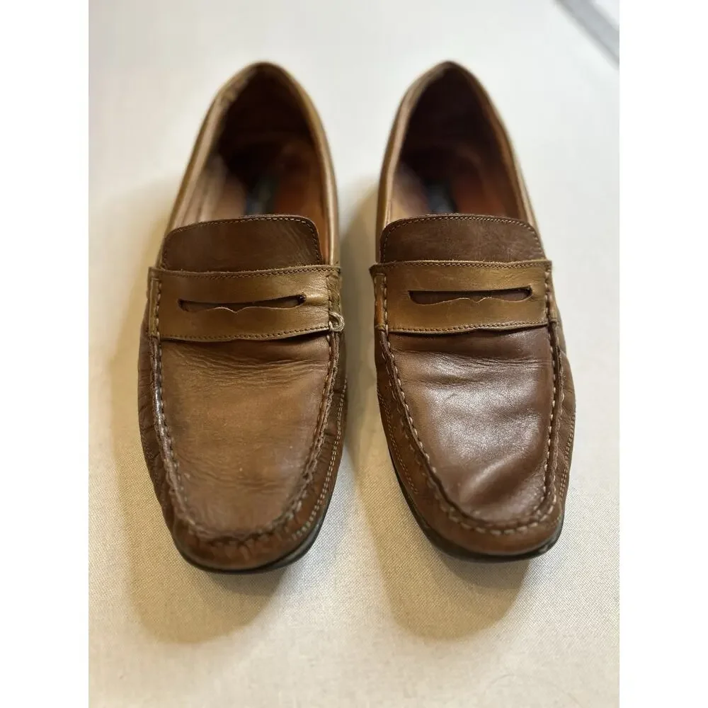 Giorgio Brutini Le Glove Loafers mens 9.5 M Dress casual Shoes Brown Leather